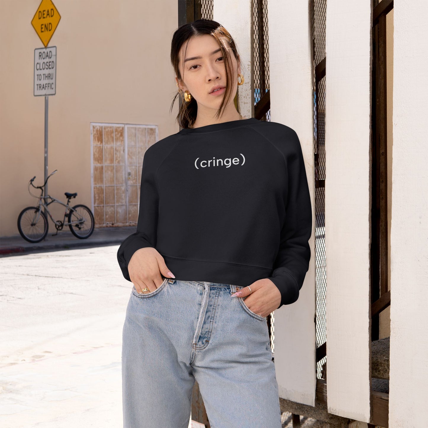Cringe Cropped Pullover Fleece | Women's Sweatshirt