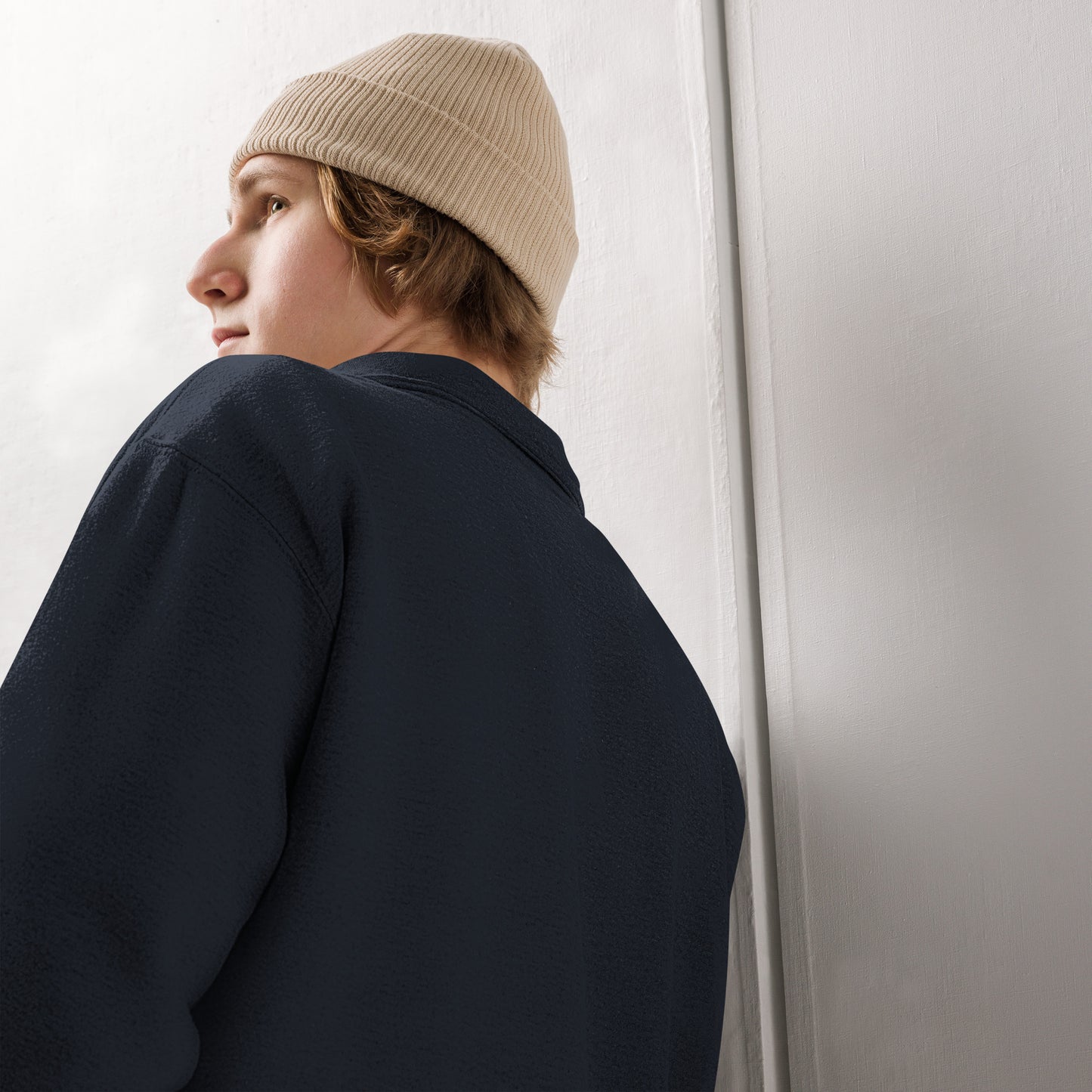 AWS Monogram | Unisex Fleece Quarter-Zip Pullover (Navy)
