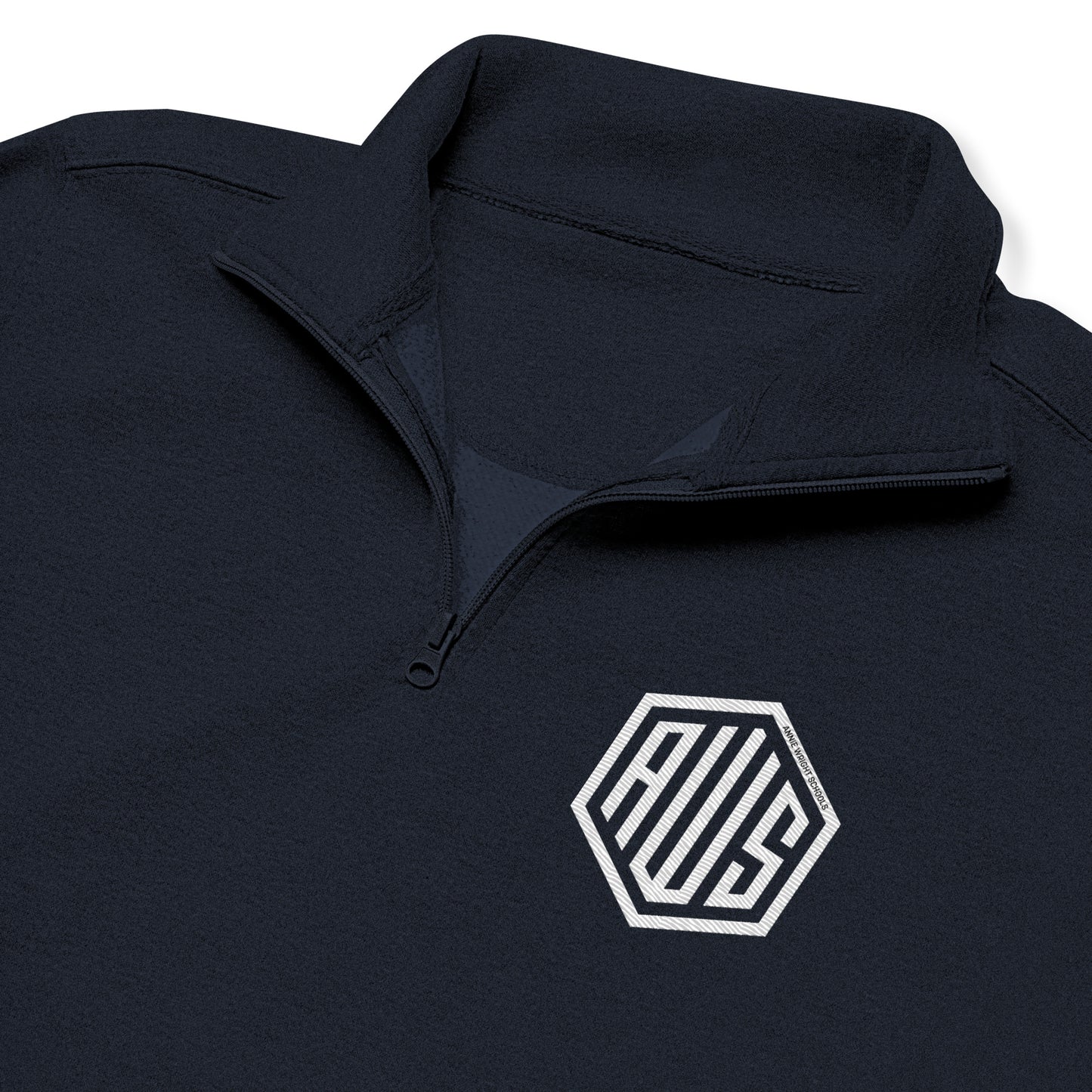 AWS Monogram | Unisex Fleece Quarter-Zip Pullover (Navy)