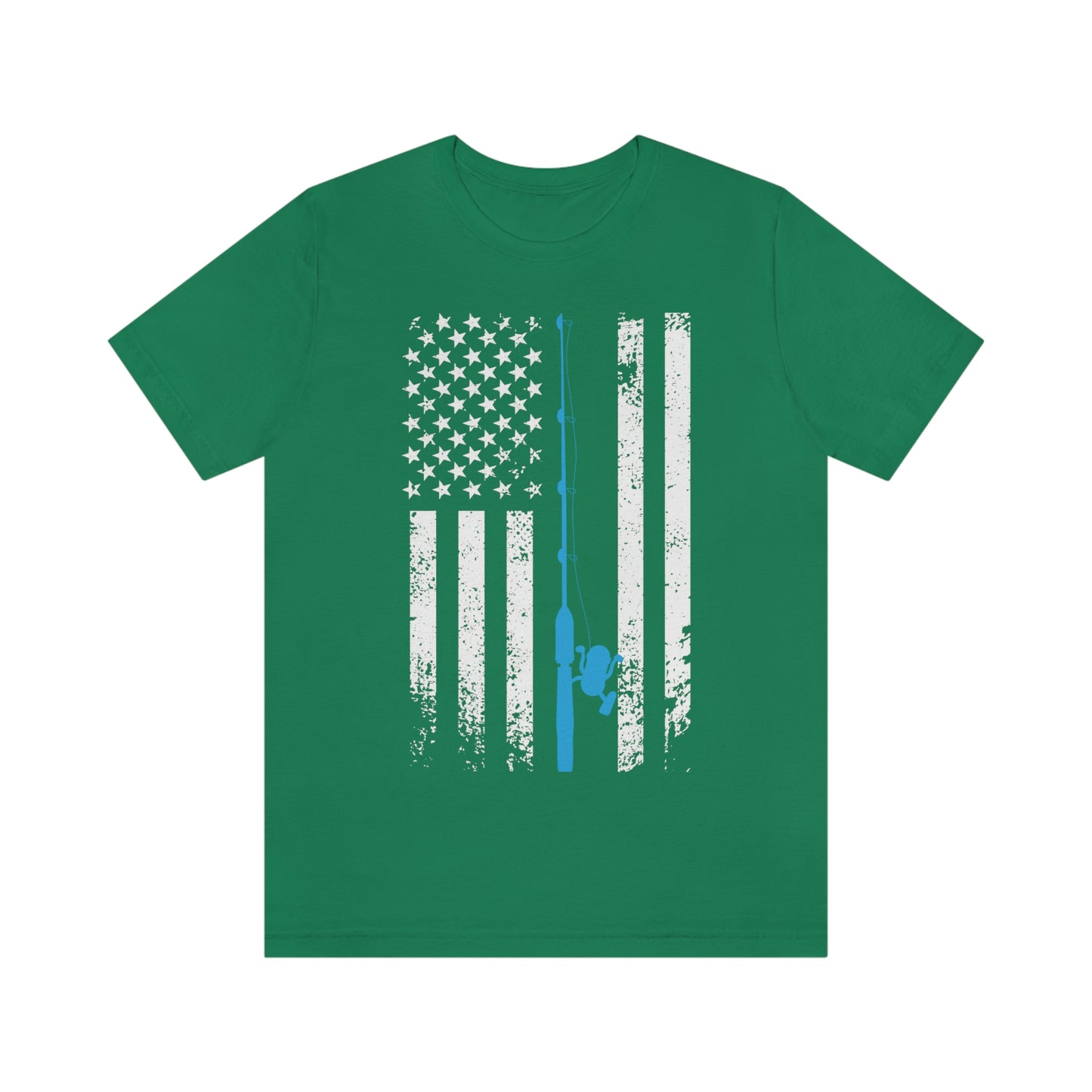 American Flag Fishing | Unisex Jersey Short Sleeve Tee - Mightee