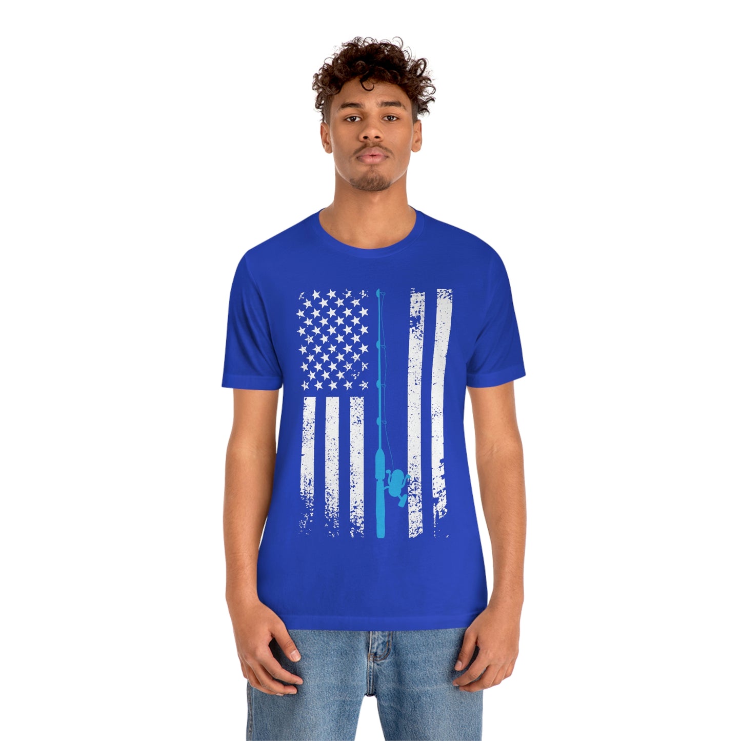 American Flag Fishing | Unisex Jersey Short Sleeve Tee - Mightee