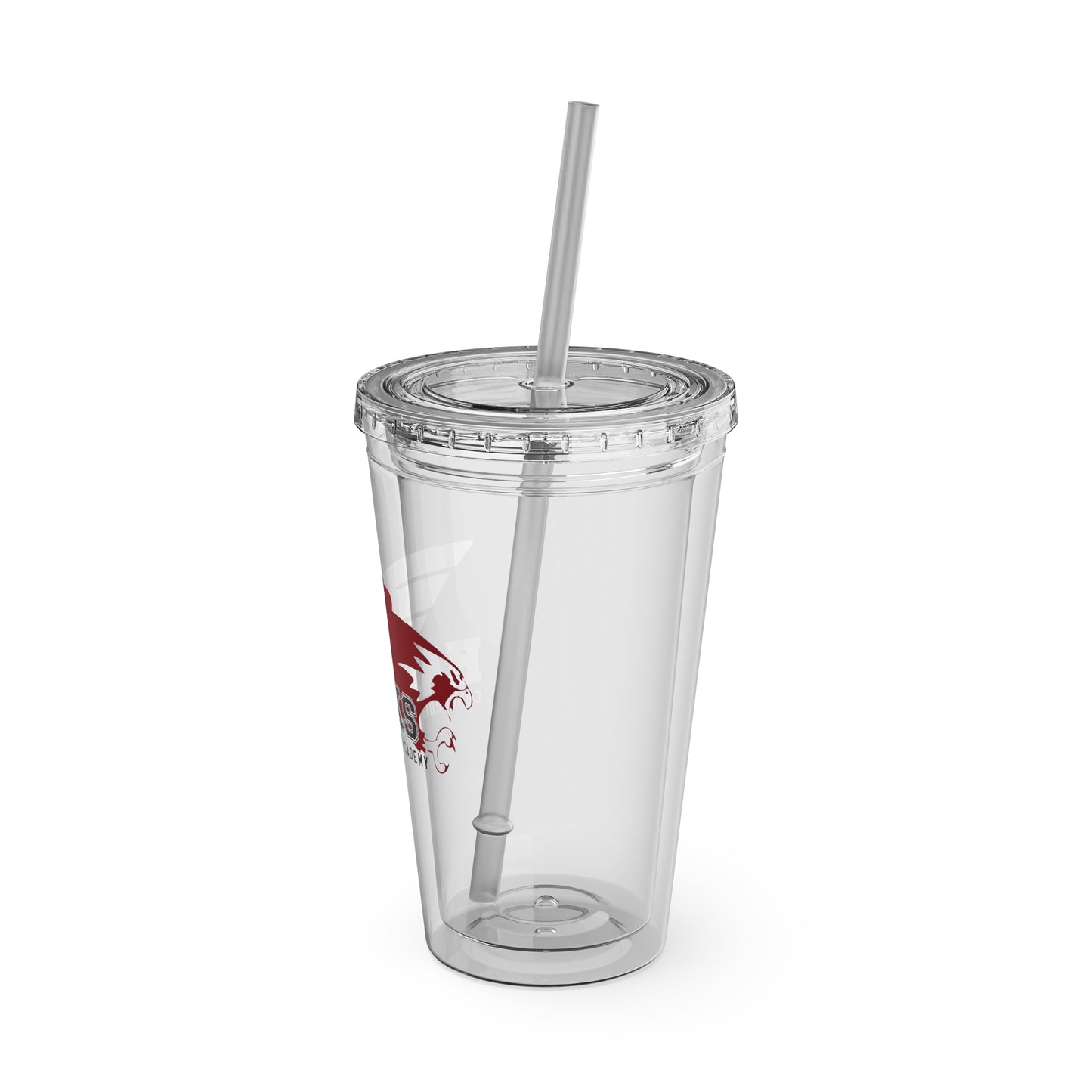 CCA Hawks | 16oz Clear Tumbler with Straw