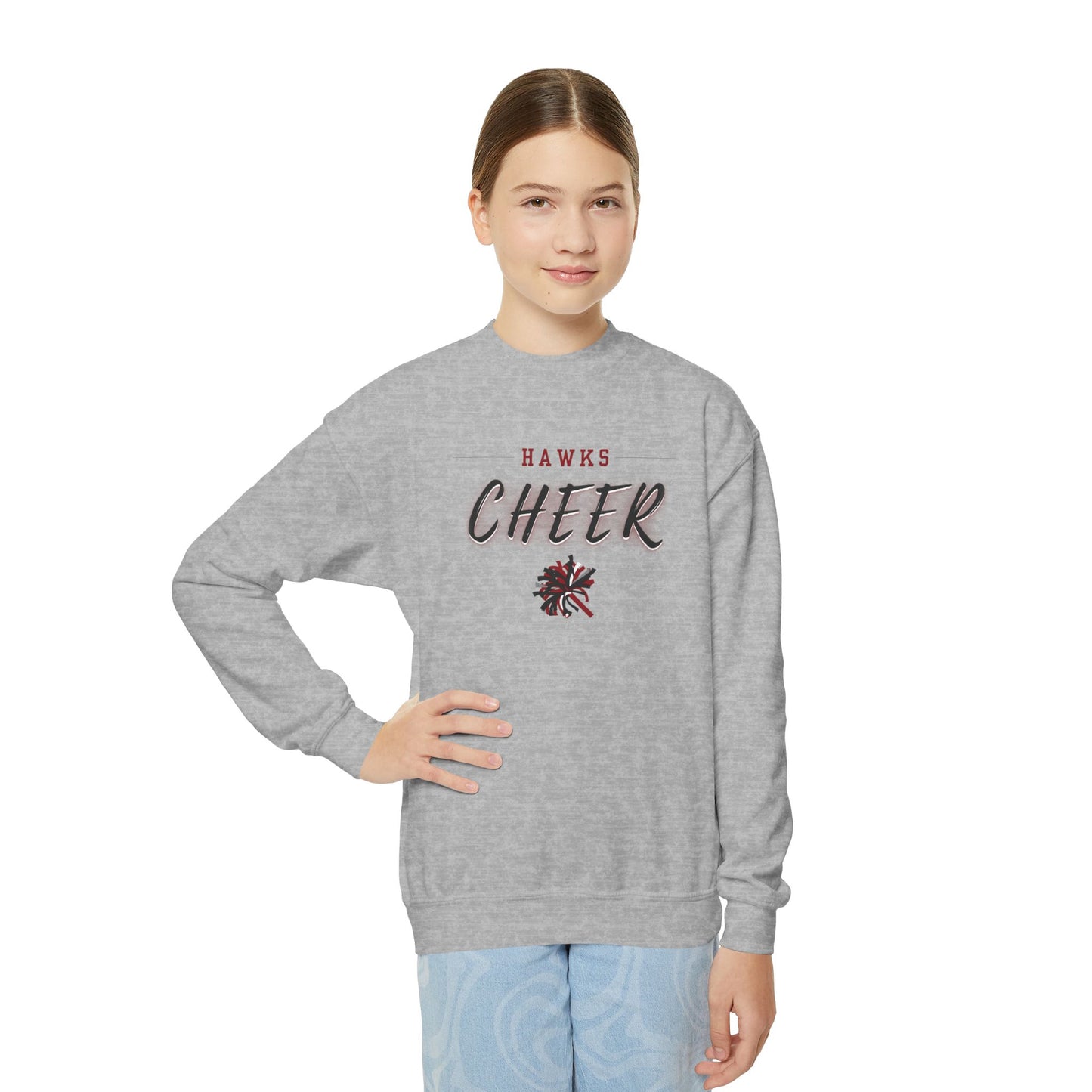 Hawks Cheer | Kids Crewneck Sweatshirt