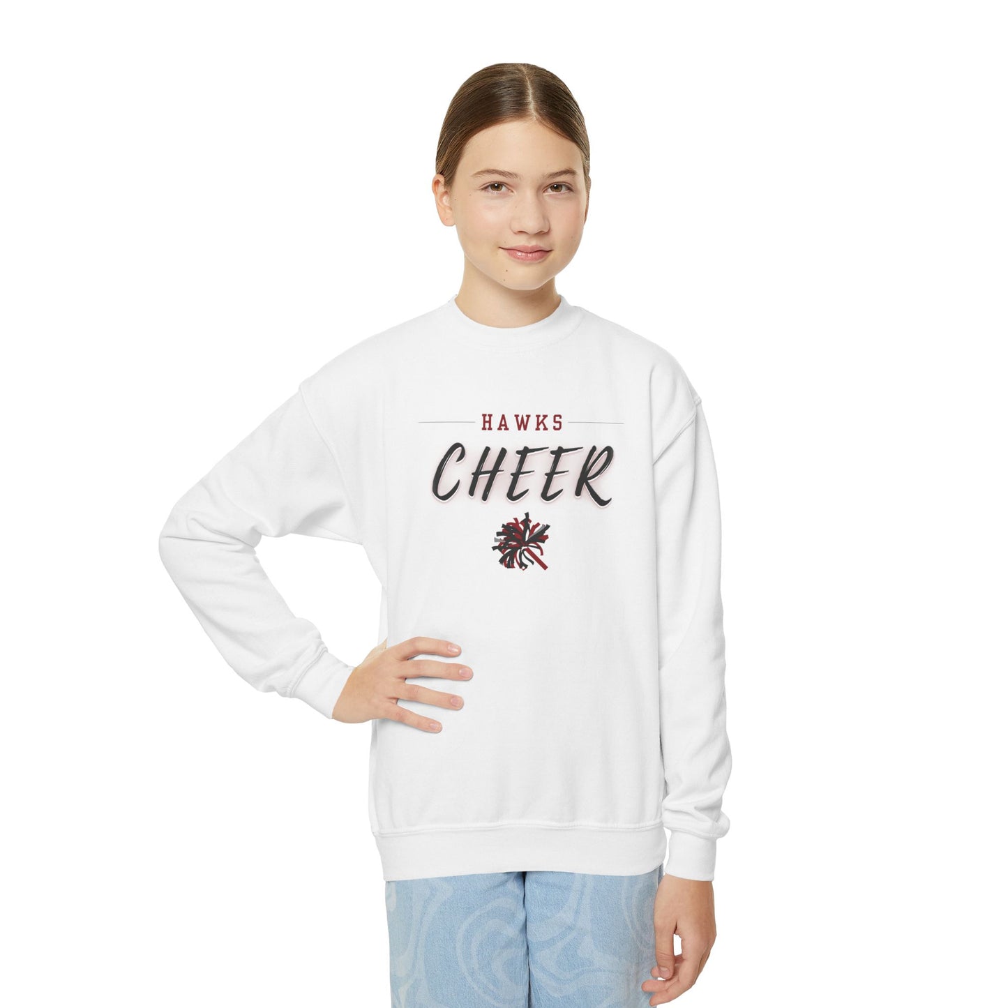 Hawks Cheer | Kids Crewneck Sweatshirt