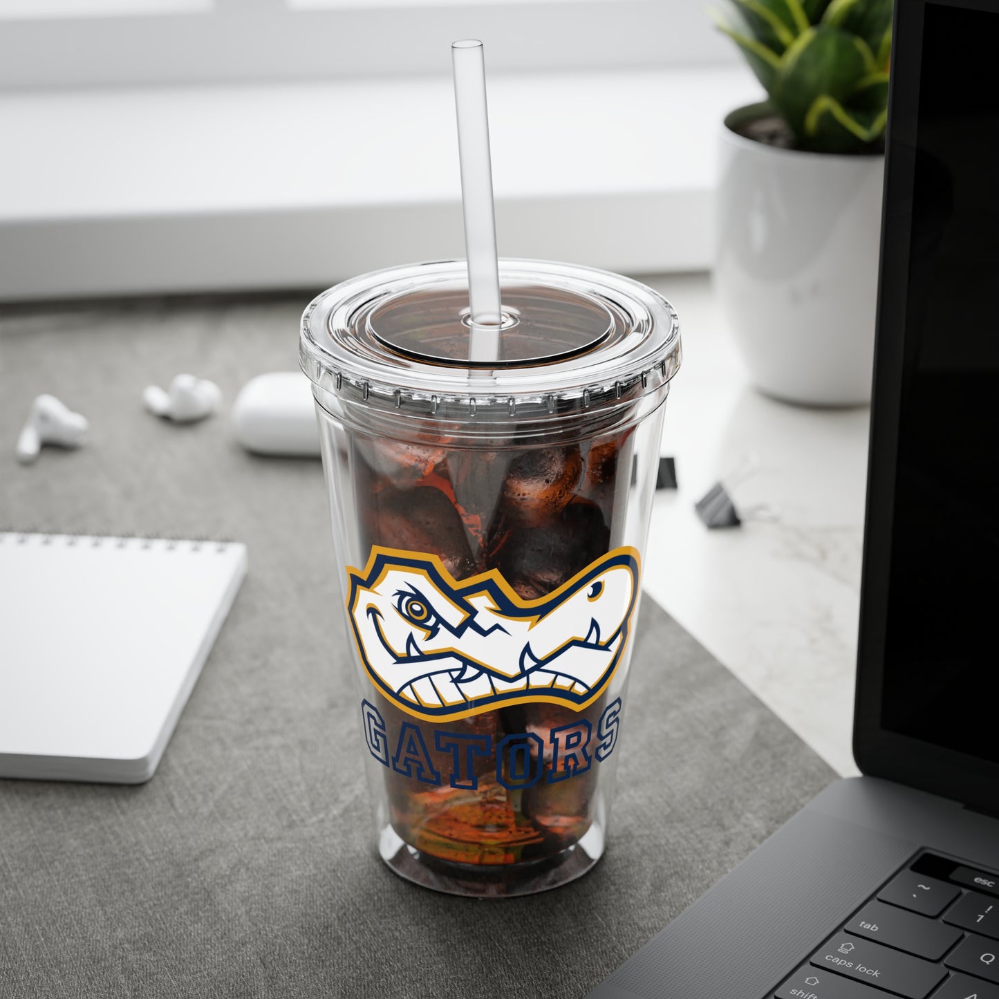 AWS Gators | 16oz Clear Tumbler with Straw