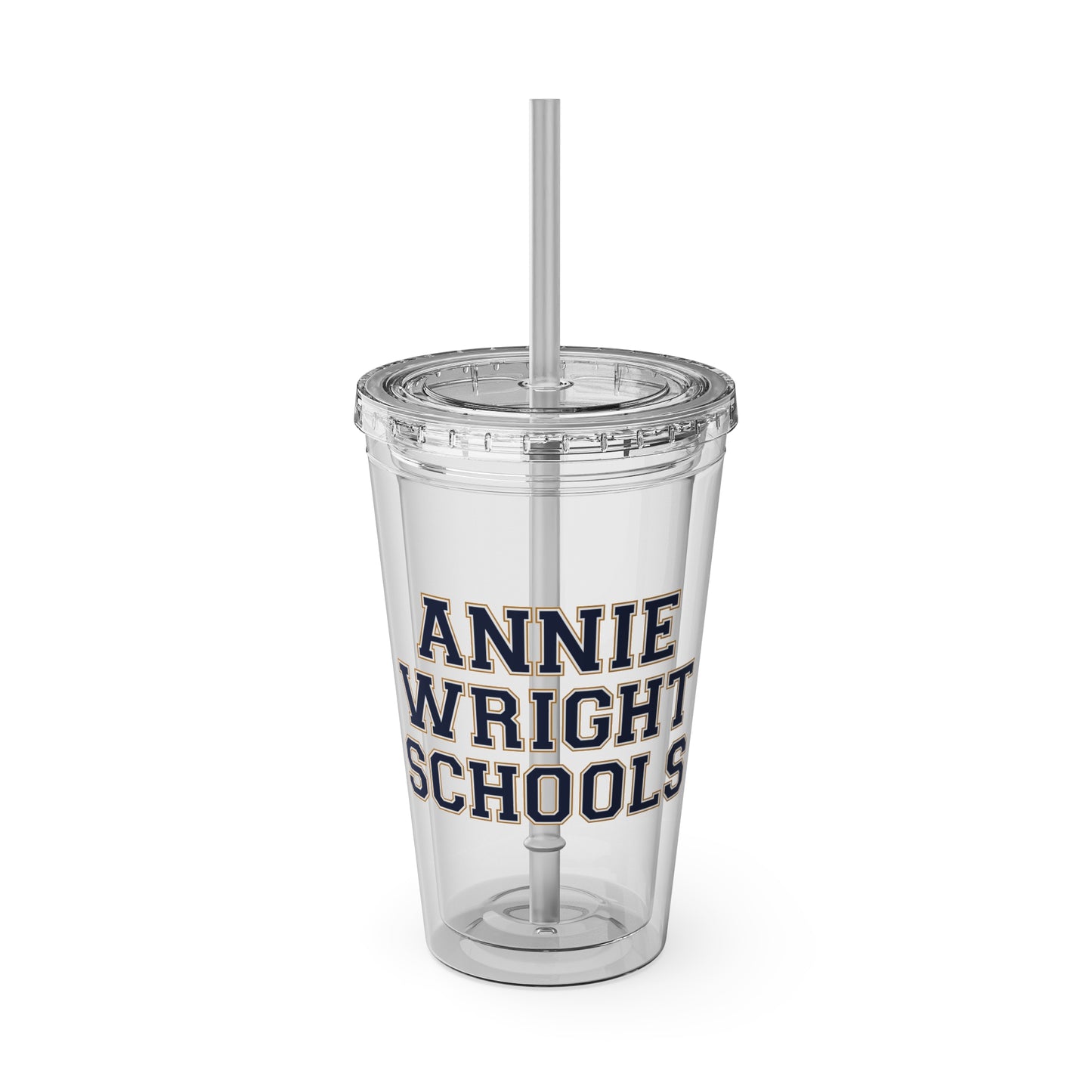 Annie Wright Schools | 16oz Clear Tumbler with Straw