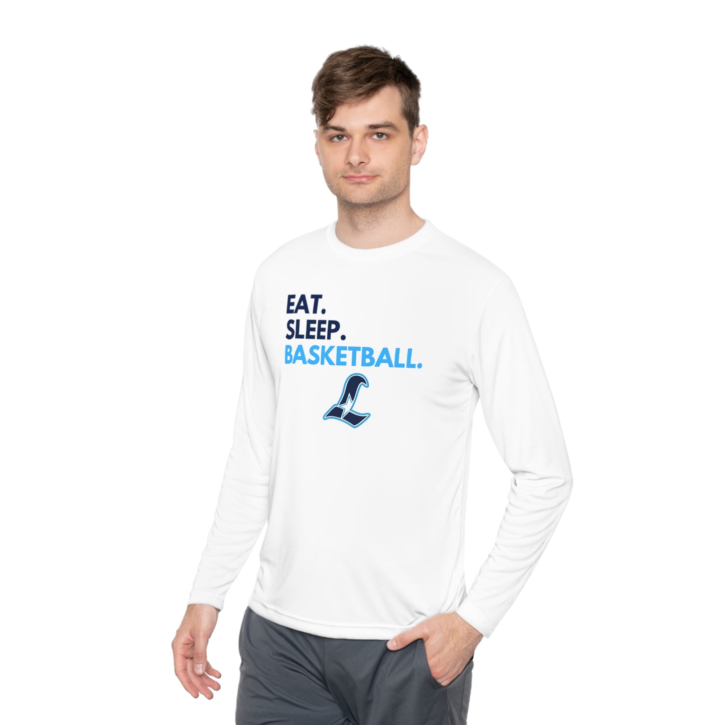 Liberty Eat Sleep Basketball | Performance Moisture Wicking Long Sleeve Tee