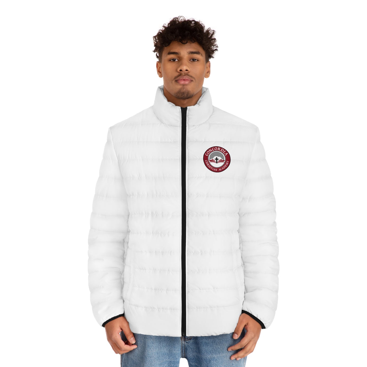 Concordia Christian Academy | Men's Puffer Jacket (WHITE)