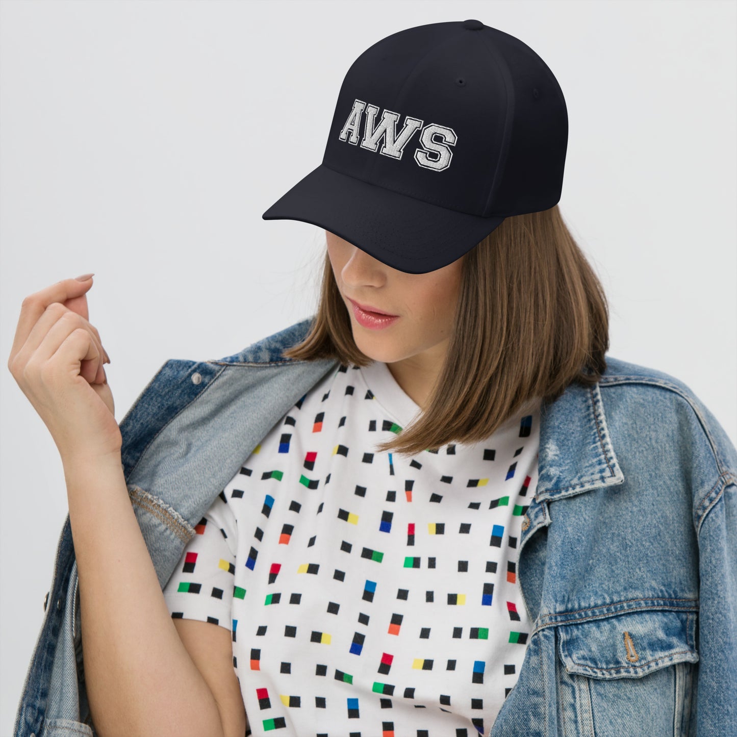 AWS Logo | Flexfit Closed-Back Hat (Navy)