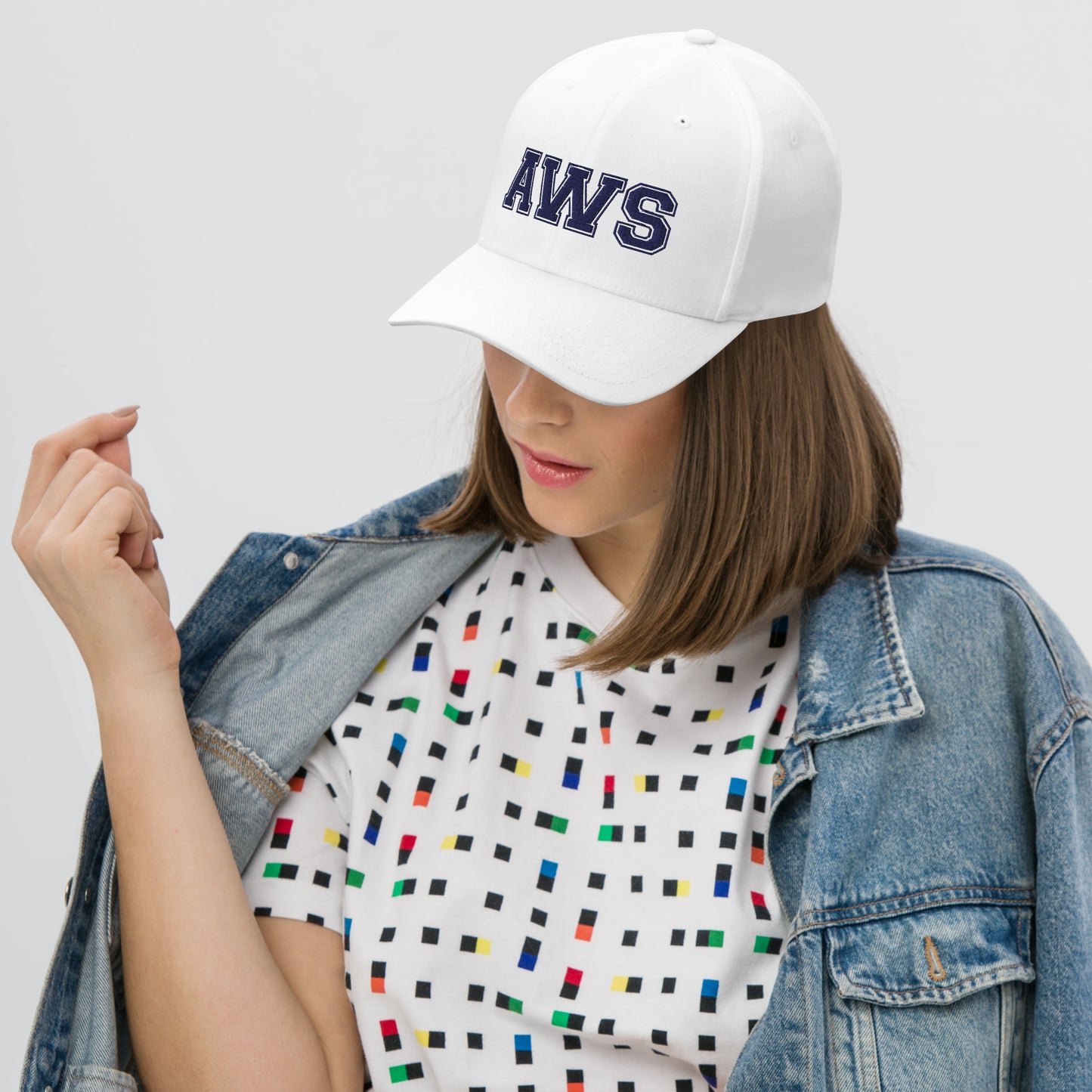 AWS Logo | Flexfit Closed-Back Hat (White)