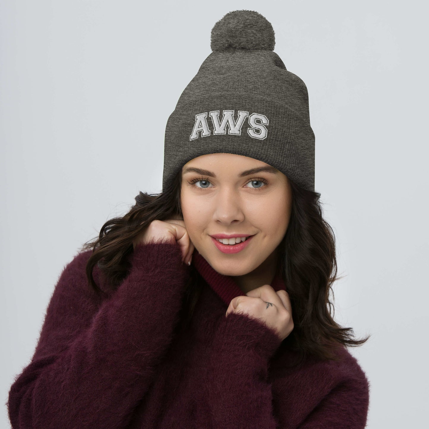 AWS Logo | Pom-Pom Beanie