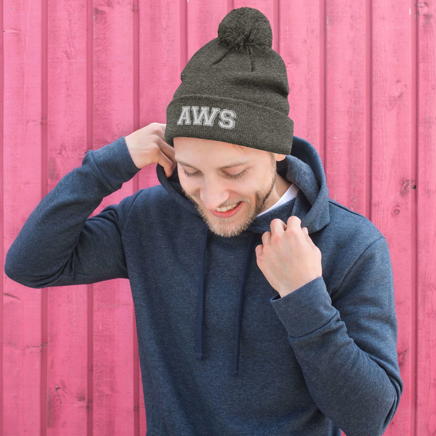 AWS Logo | Pom-Pom Beanie