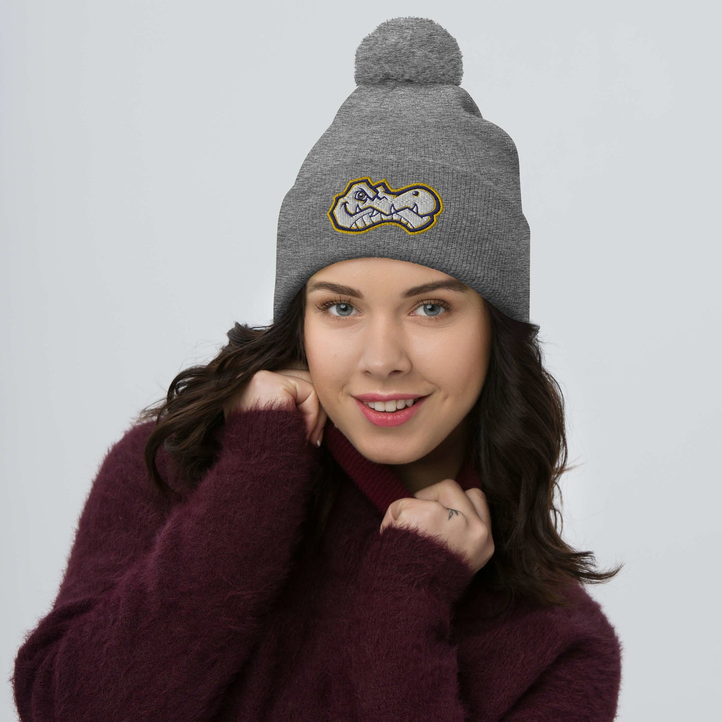 AWS Gator Head | Pom-Pom Beanie