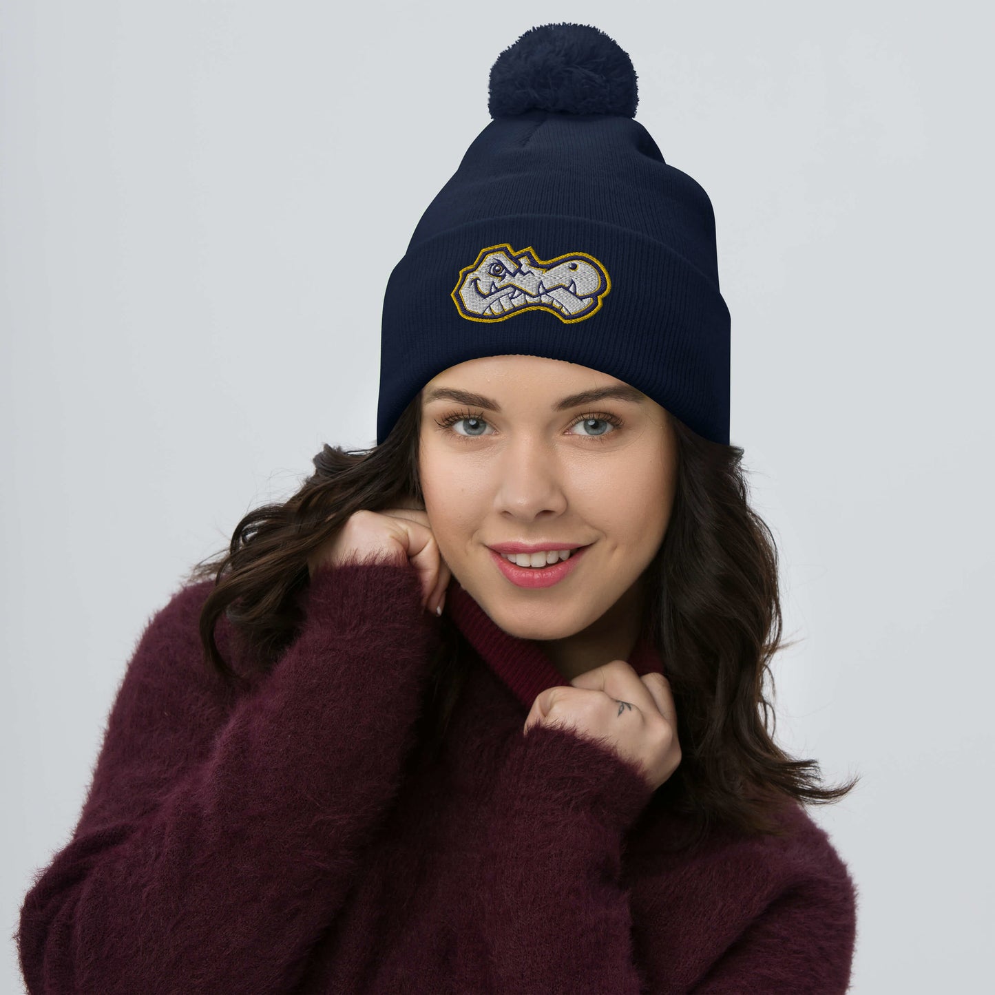 AWS Gator Head | Pom-Pom Beanie