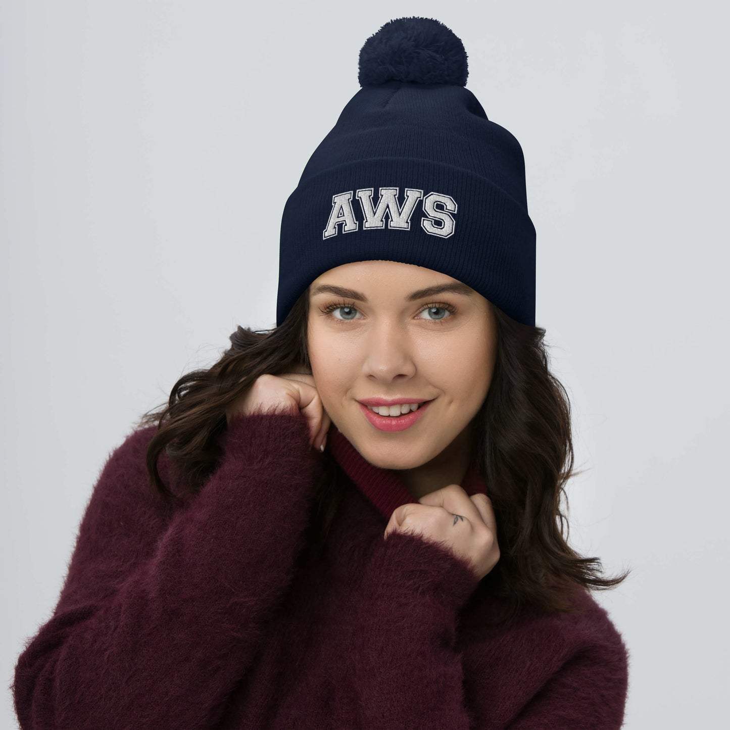 AWS Logo | Pom-Pom Beanie