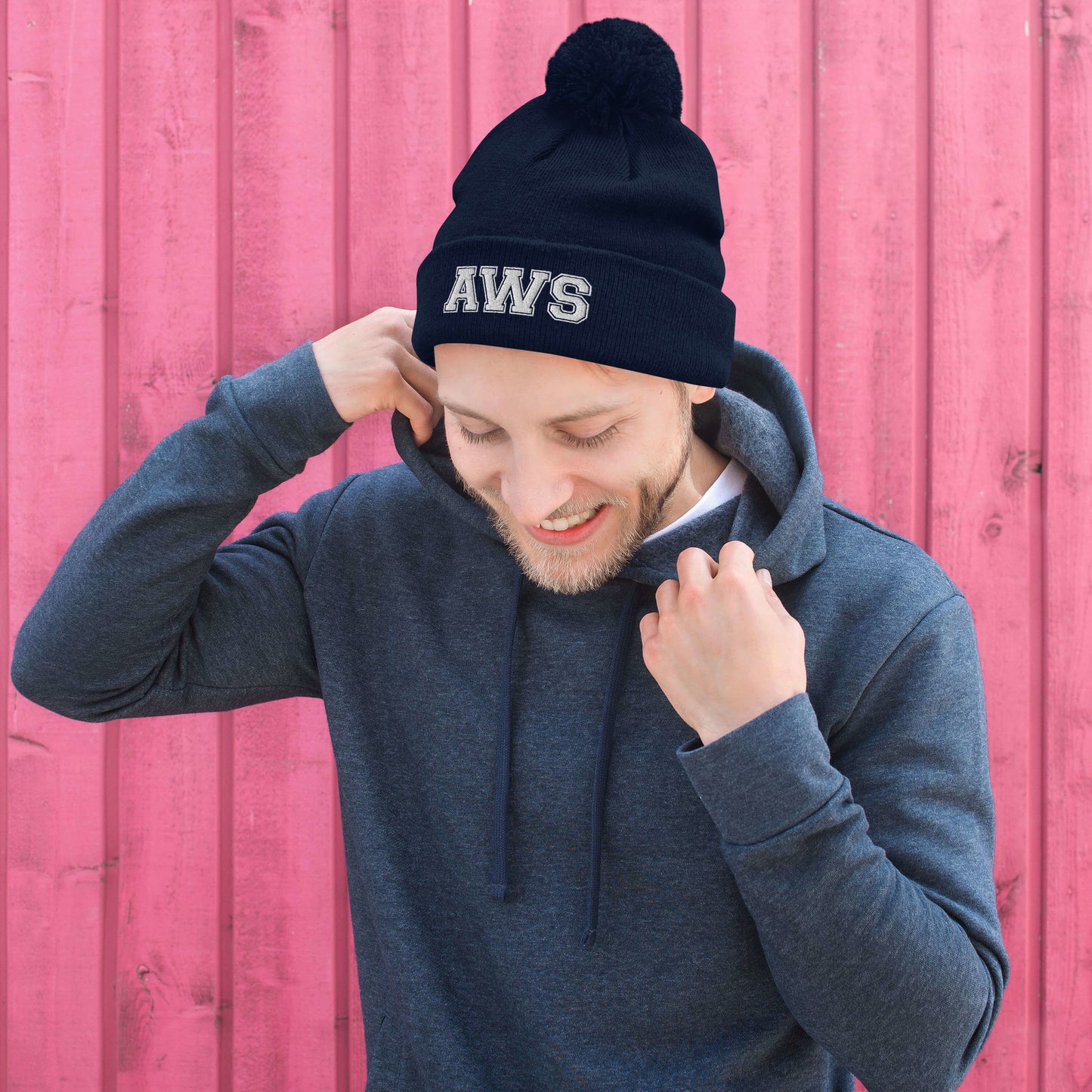 AWS Logo | Pom-Pom Beanie