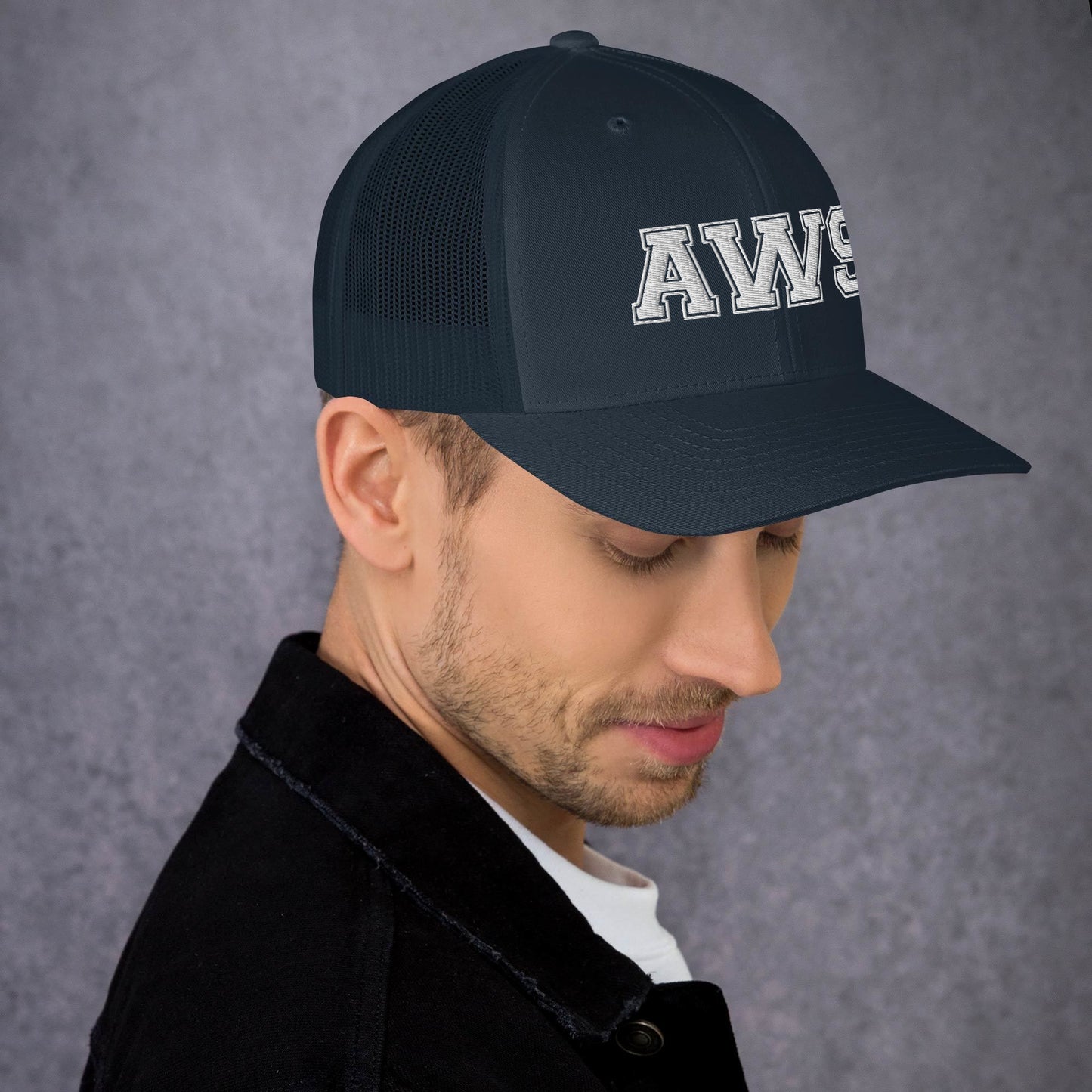 AWS Logo | Adjustable Mesh Hat (Navy)