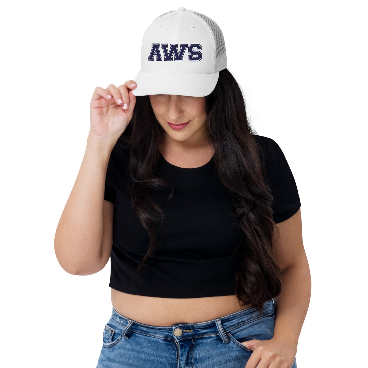 AWS Logo | Adjustable Mesh Hat (White)