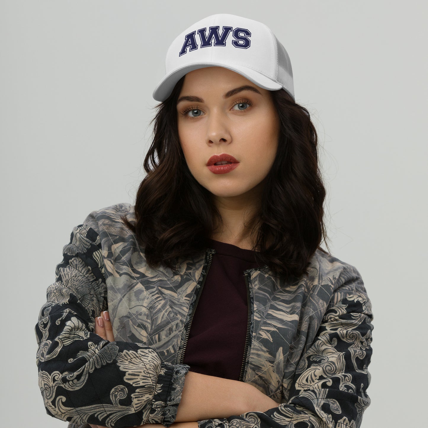 AWS Logo | Adjustable Mesh Hat (White)