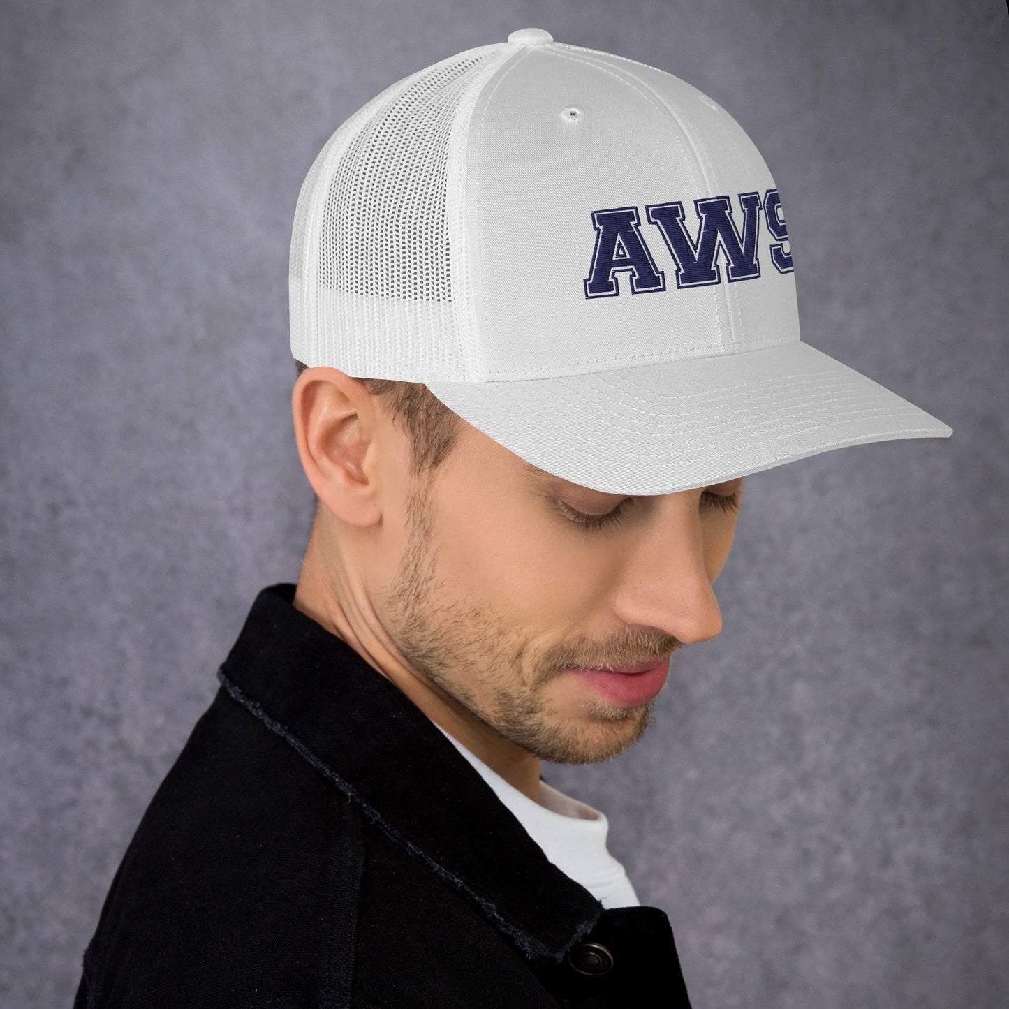 AWS Logo | Adjustable Mesh Hat (White)