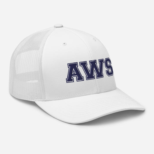 AWS Logo | Adjustable Mesh Hat (White)