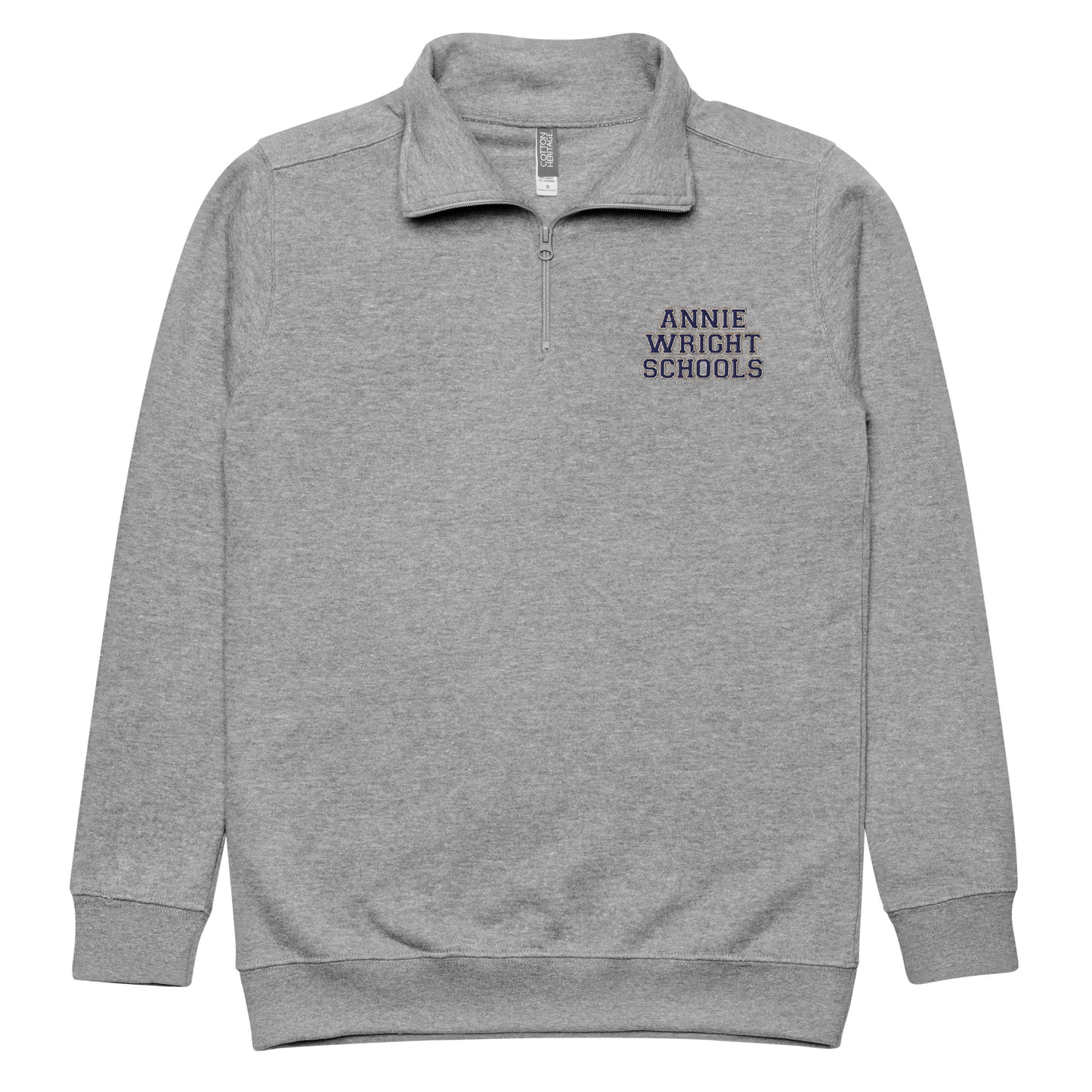 Annie Wright Schools | Unisex Fleece Quarter-Zip Pullover (Gray)