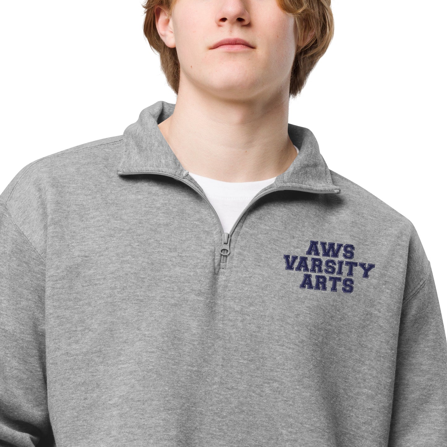 AWS Varsity Arts | Unisex Fleece Quarter-Zip Pullover (Gray)