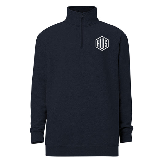 AWS Monogram | Unisex Fleece Quarter-Zip Pullover (Navy)