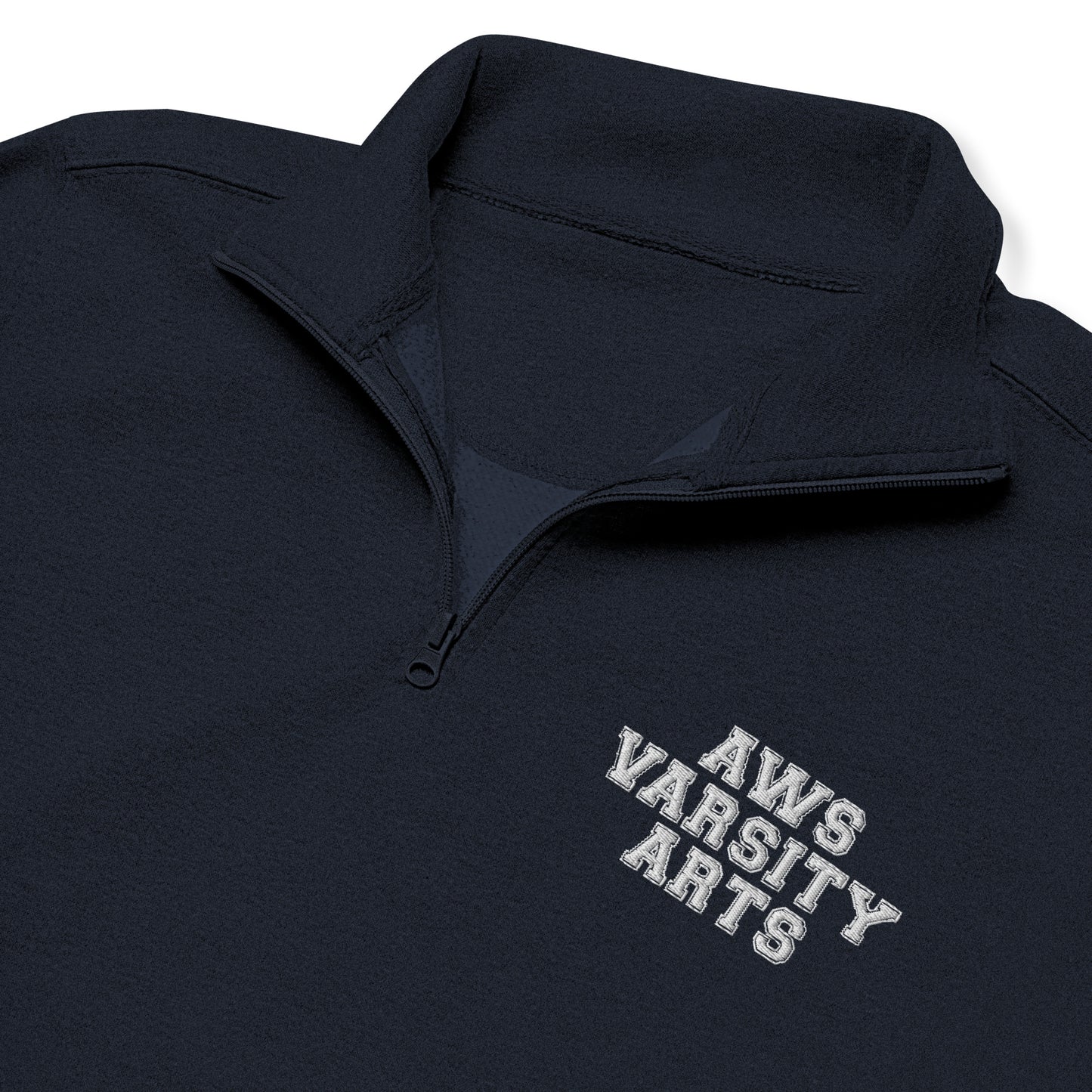 AWS Varsity Arts | Unisex Fleece Quarter-Zip Pullover (Navy)