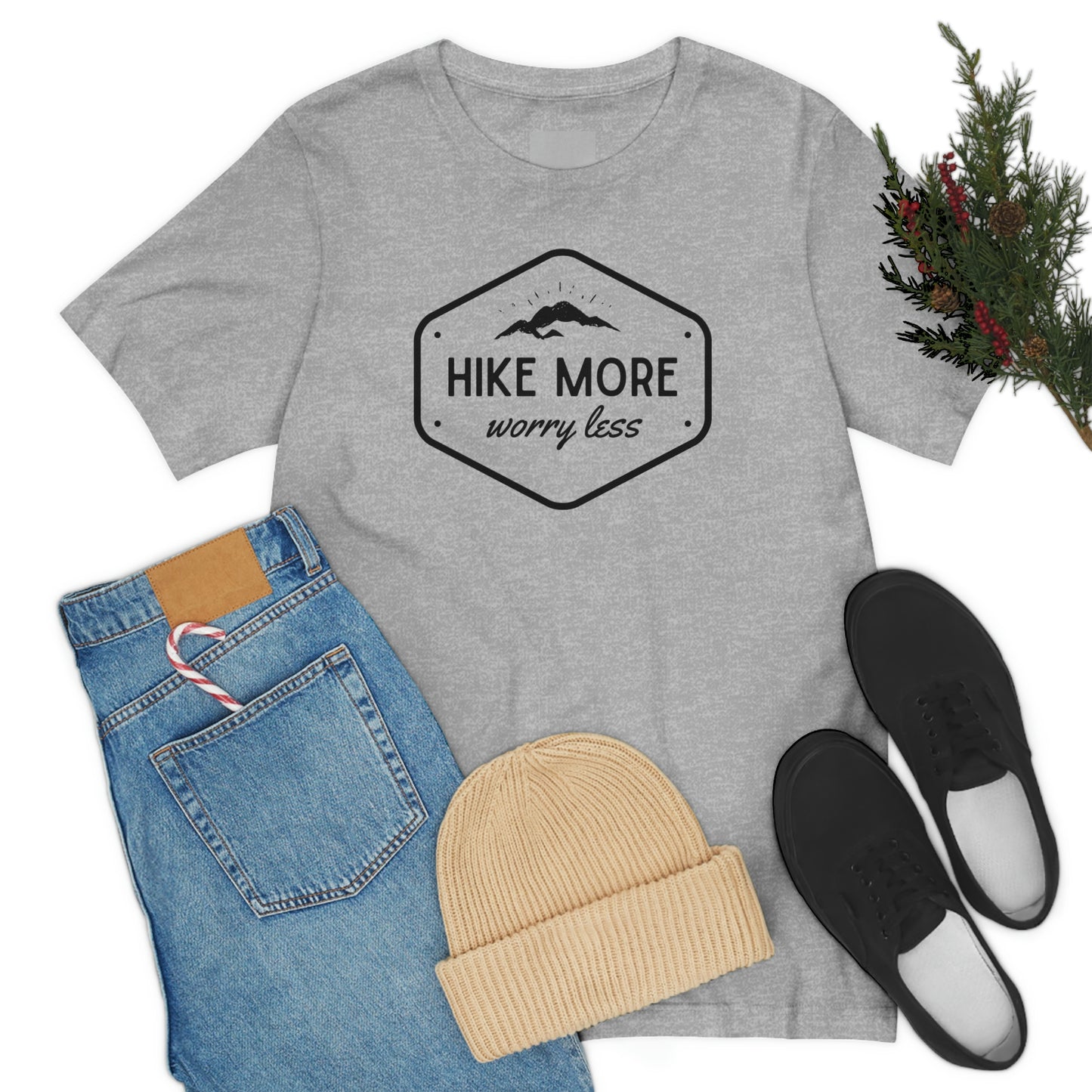 Hike More Worry Less | Unisex Jersey Short Sleeve Tee - Mightee