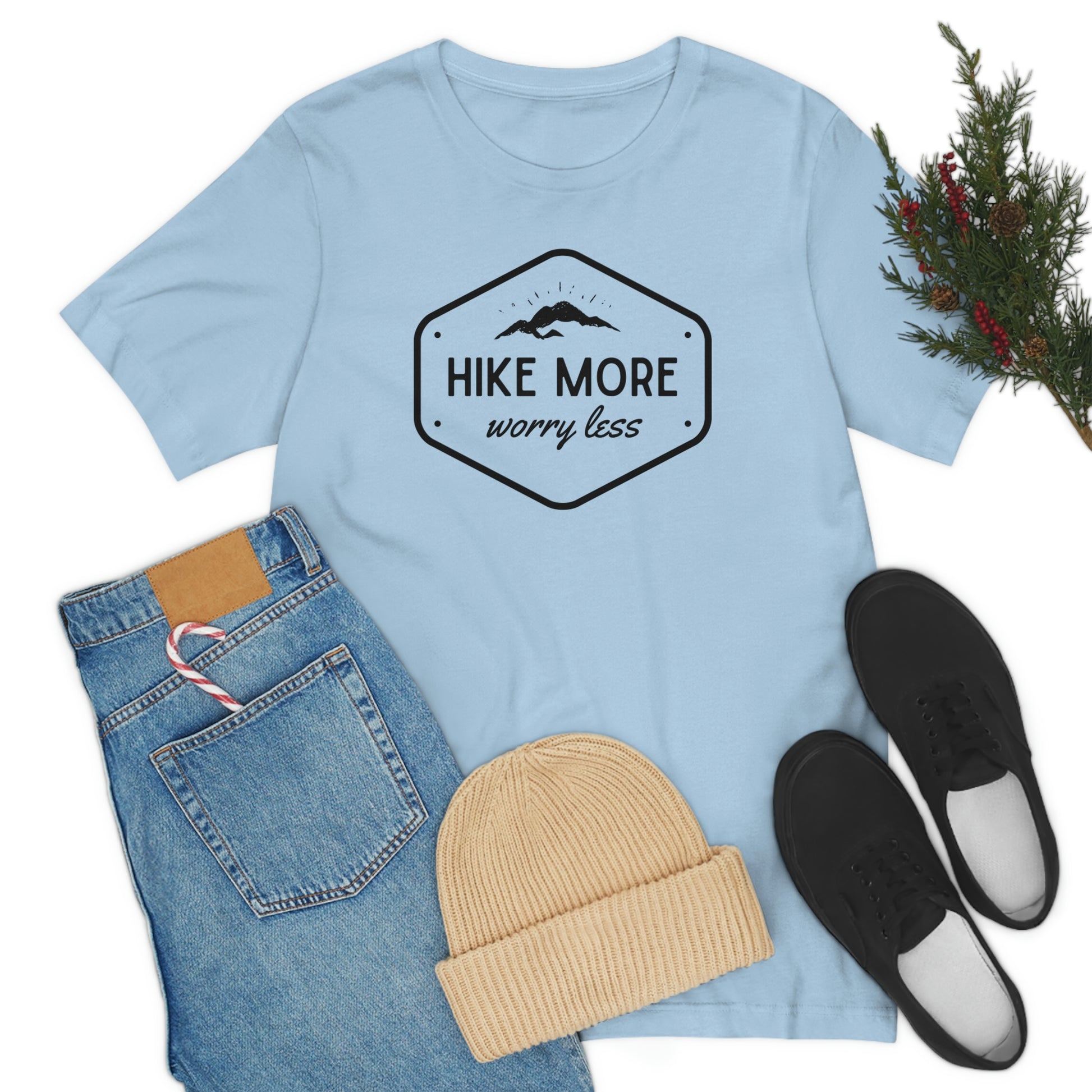 Hike More Worry Less | Unisex Jersey Short Sleeve Tee - Mightee