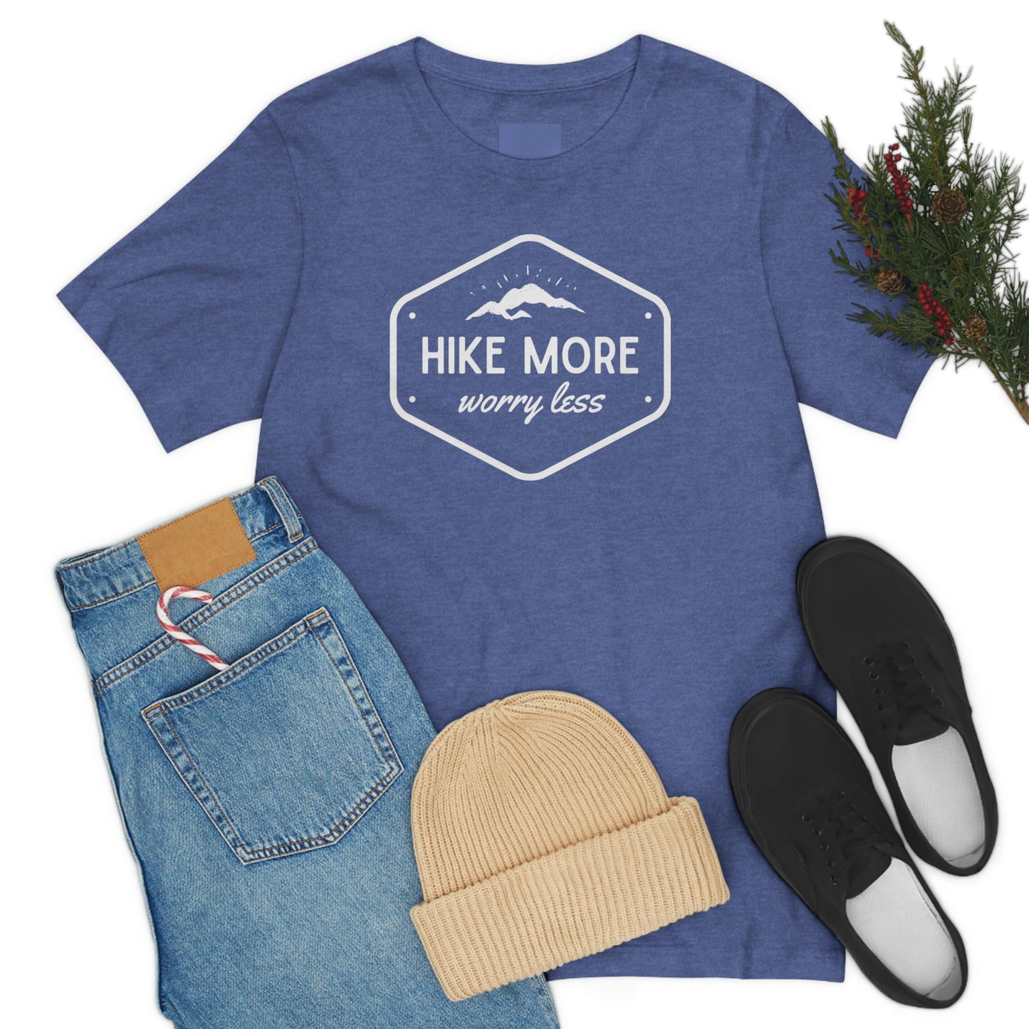 Hike More Worry Less | Unisex Jersey Short Sleeve Tee - Mightee