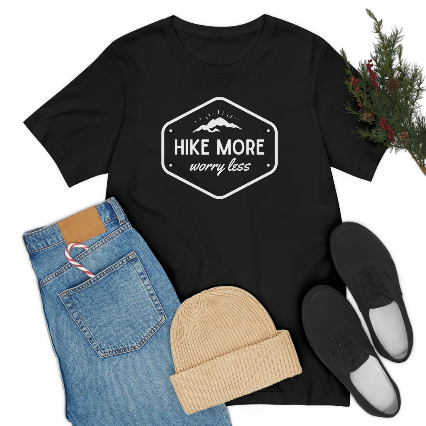 Hike More Worry Less | Unisex Jersey Short Sleeve Tee - Mightee