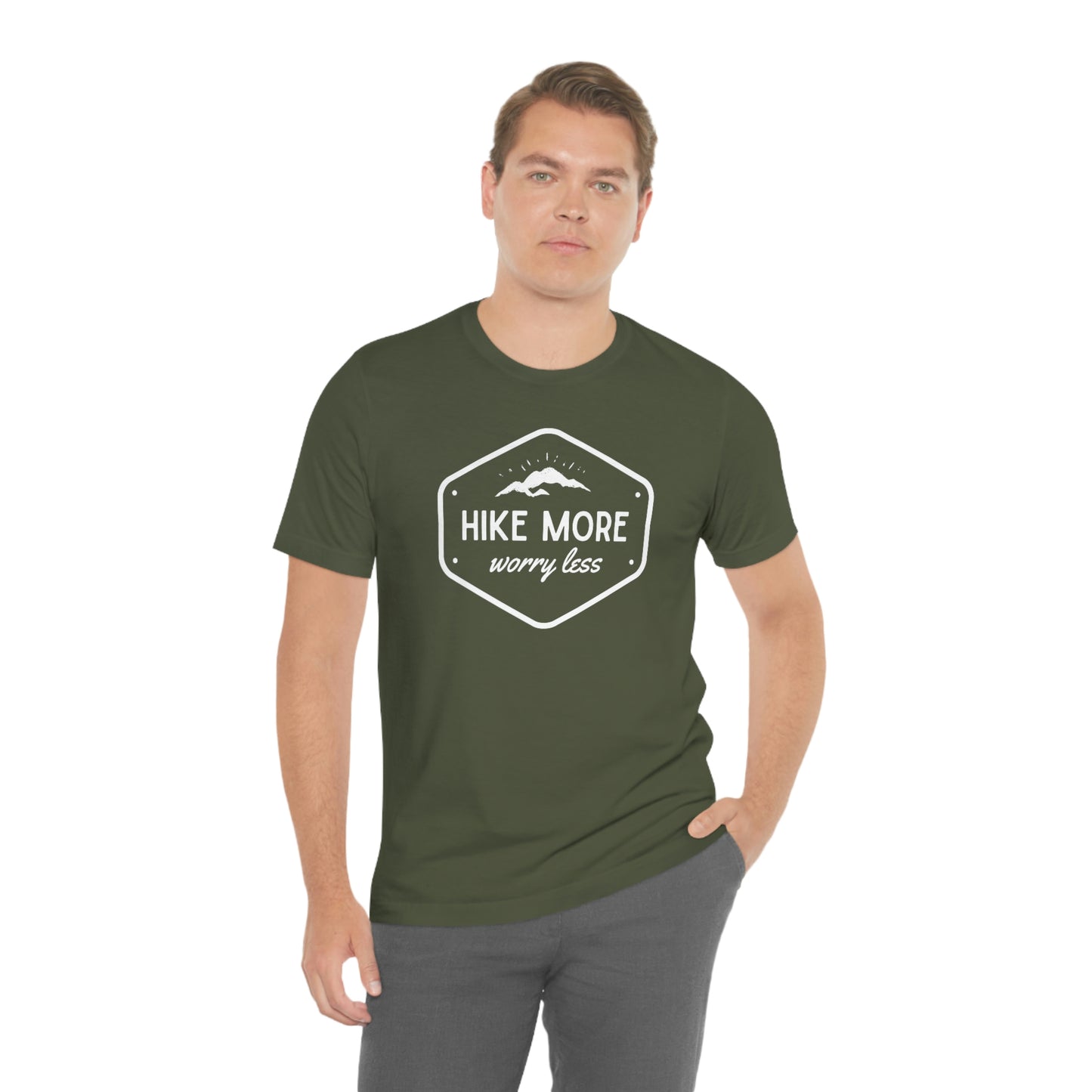 Hike More Worry Less | Unisex Jersey Short Sleeve Tee - Mightee