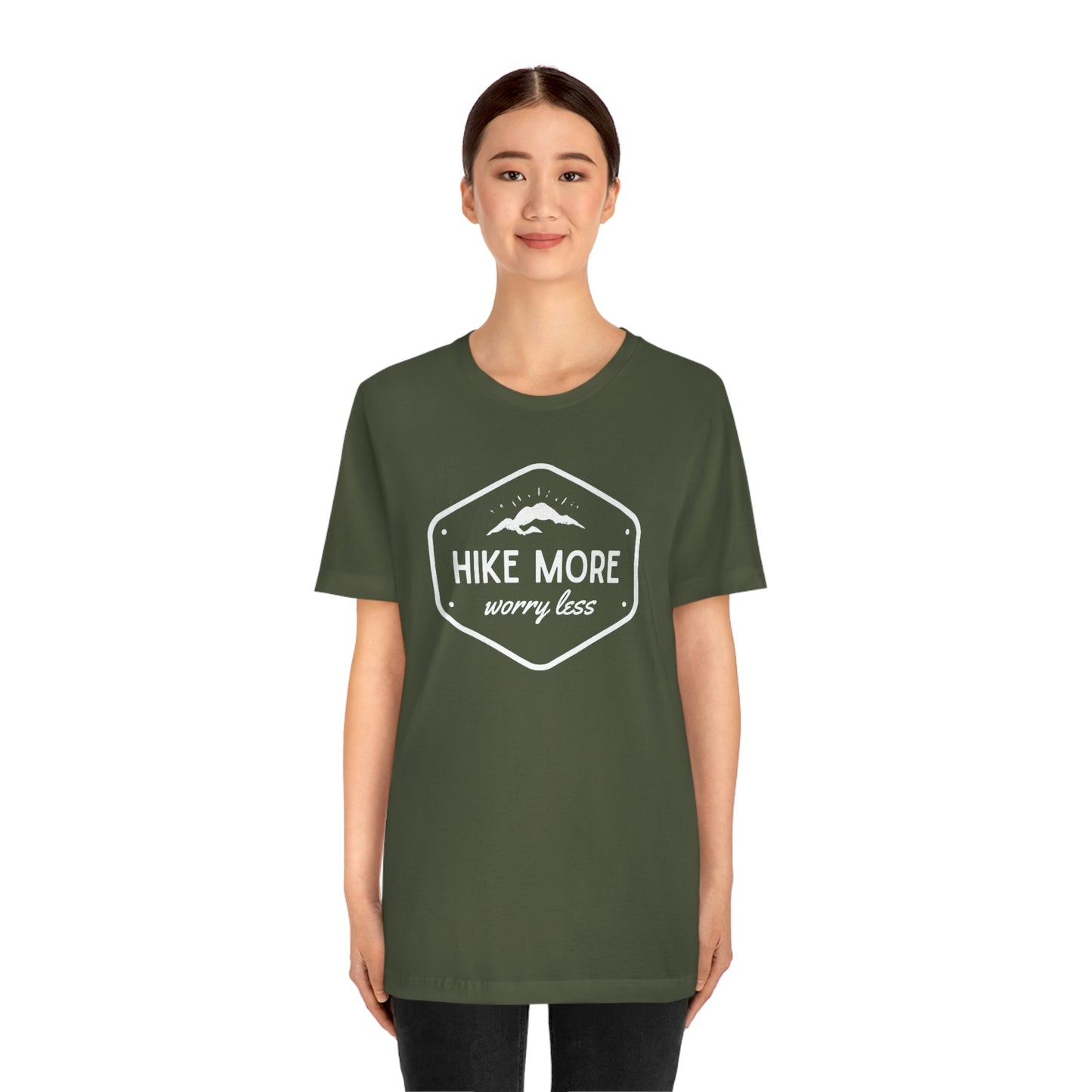 Hike More Worry Less | Unisex Jersey Short Sleeve Tee - Mightee