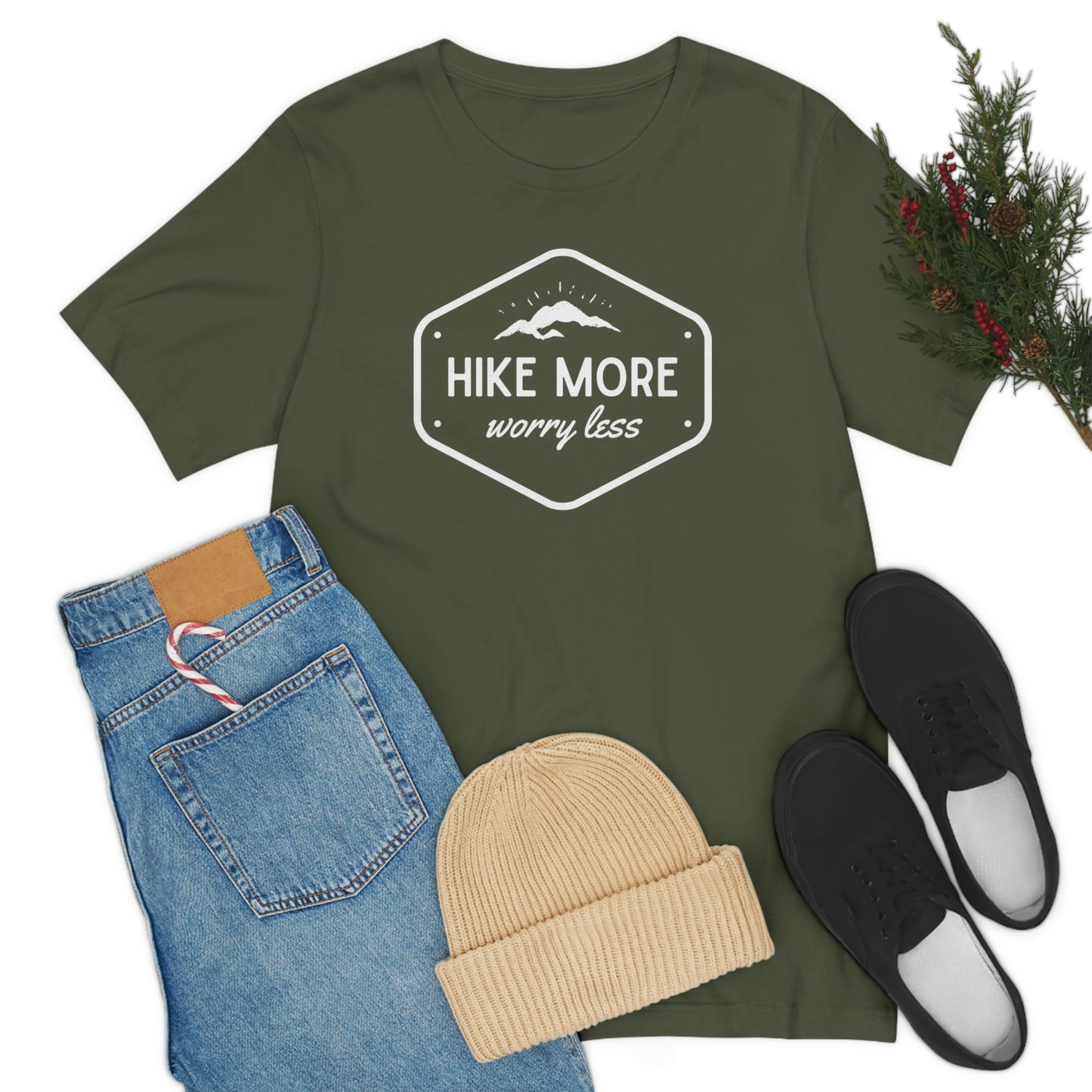 Hike More Worry Less | Unisex Jersey Short Sleeve Tee - Mightee