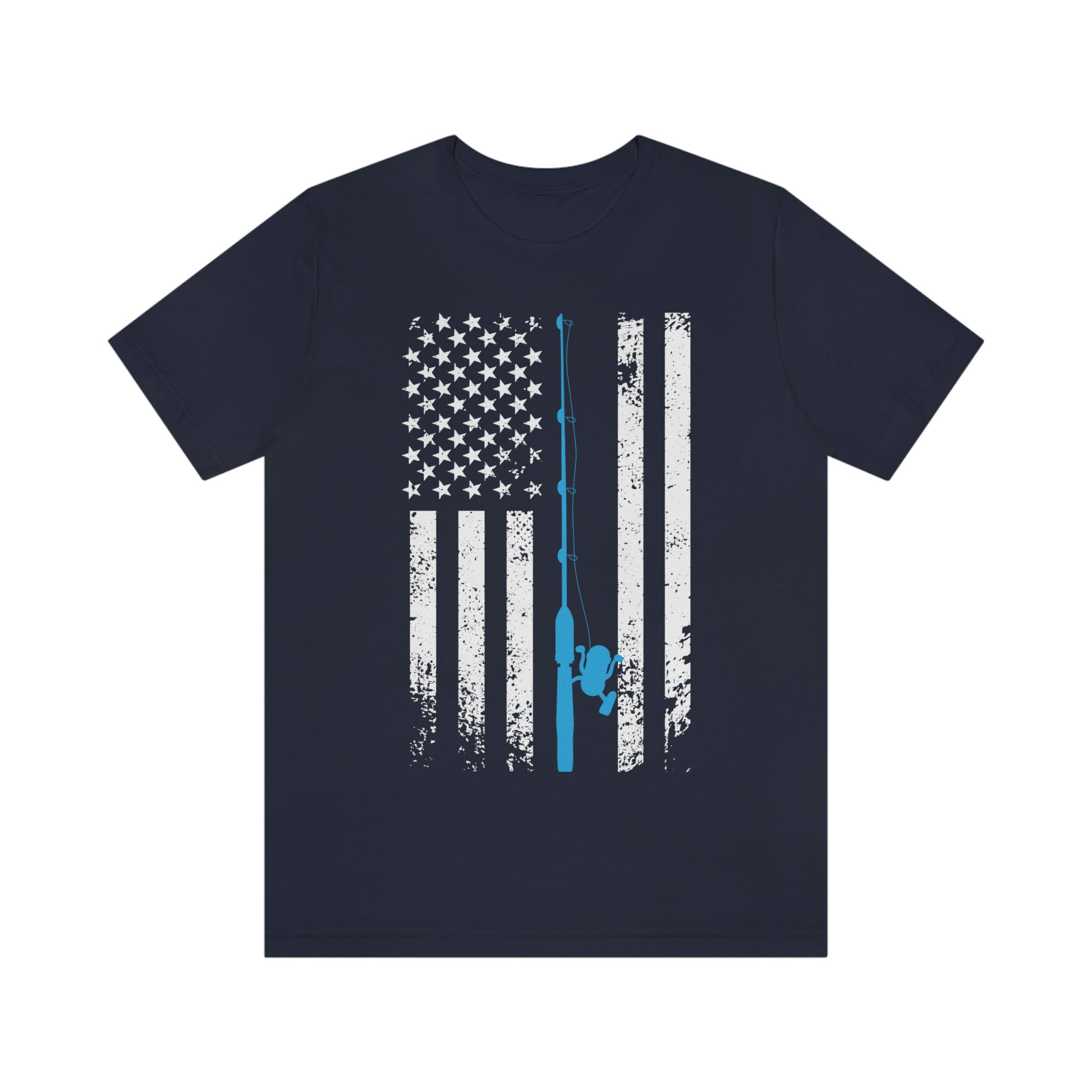 American Flag Fishing | Unisex Jersey Short Sleeve Tee - Mightee